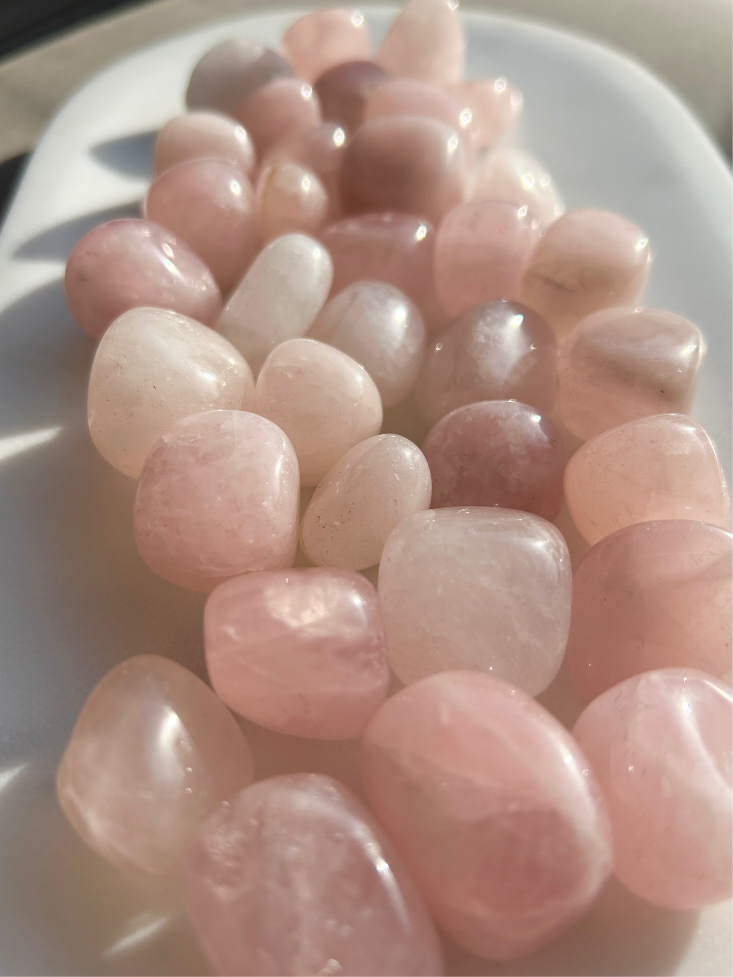 Rosenquarz Trommelsteine