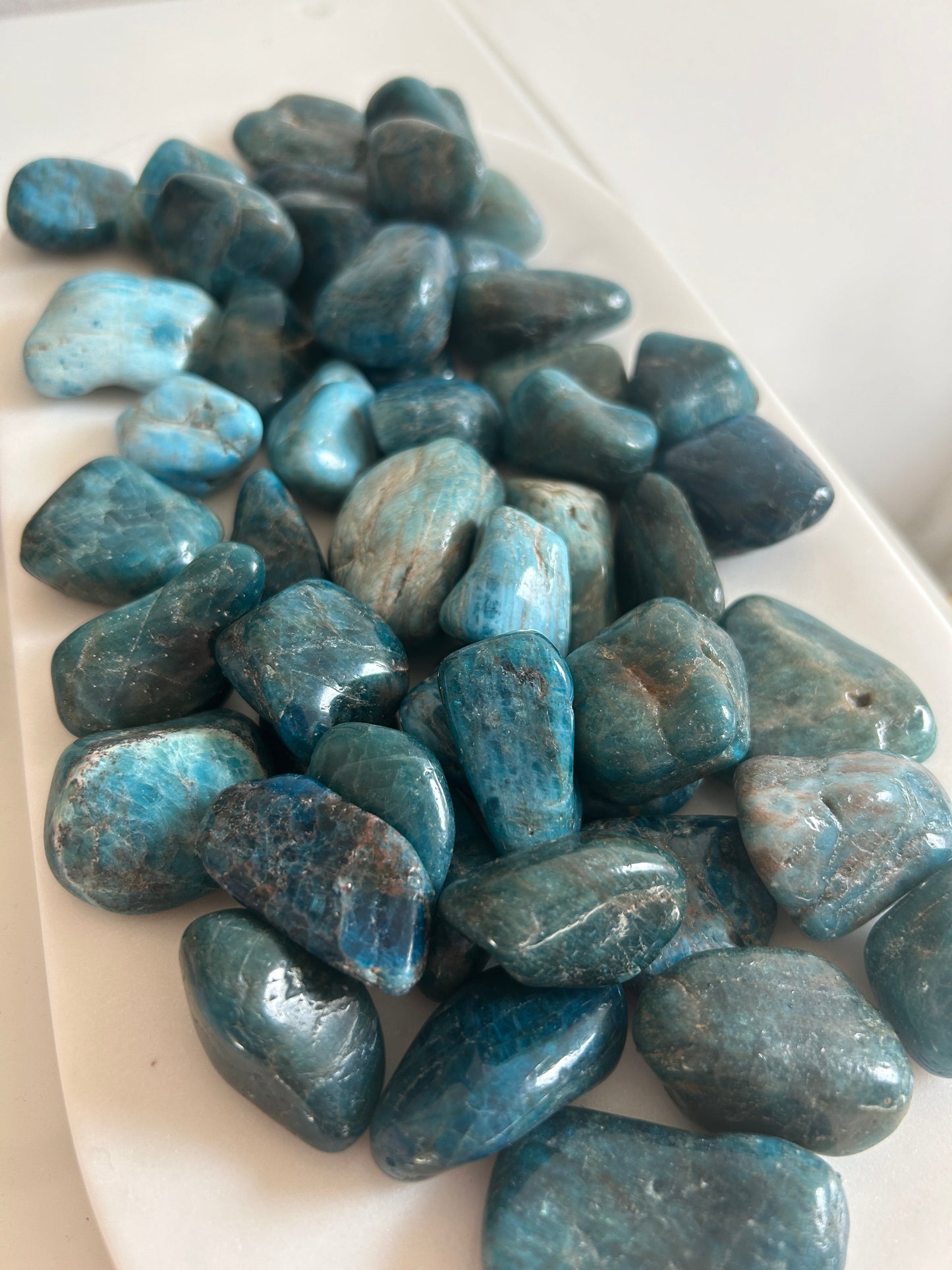 Apatit blau Trommelsteine
