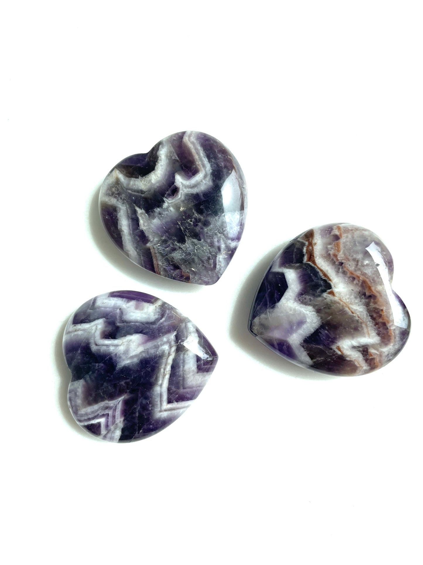 Amethyst Chevron Herz Handschmeichler